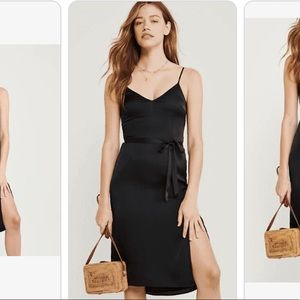 Abercrombie Black Satin Dress Size Medium